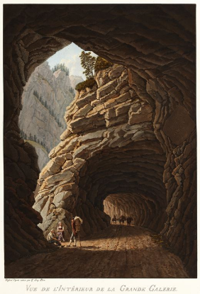 Gabriel Lory «Vater», Im Innern der Grande Galerie, «Voyage pittoresque de Genève à Milan par le Simplon», Paris, 1811 (GS-GUGE-125-20).
