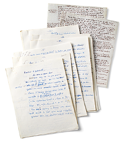 Das Textmanuskript von «Lettre à un président» von Jean Bollack und der Brief mit dem Kommentar von Pierre Bourdieu vom 6.11.1972.