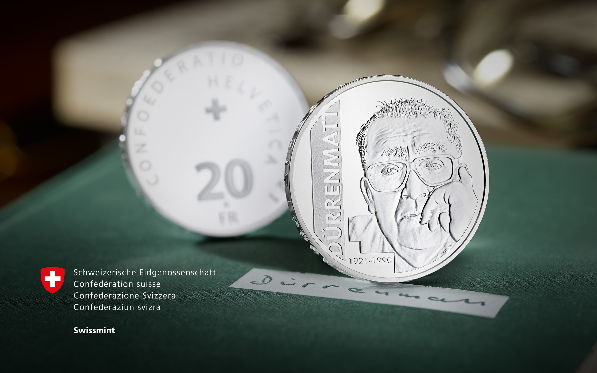 «100 years of Friedrich Dürrenmatt» silver coin