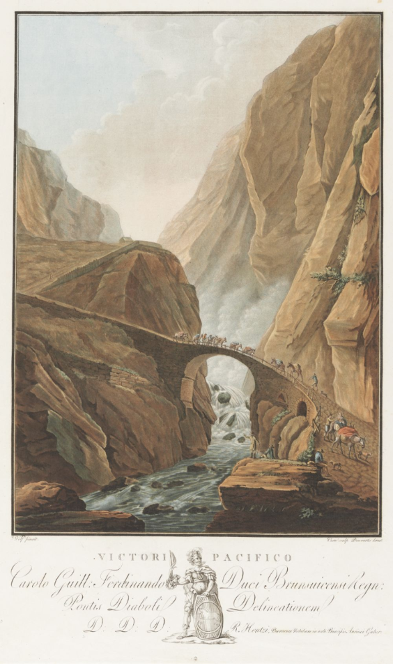 Aus: Vues Remarquables des Montagnes de la Suisse dessinées et colorées d’apres Nature, avec leur Description (Blatt 20), Ca. 1787-1788, Wolf, Caspar (1735-1783) [Maler/Zeichner], Descourtis, Charles Melchior (1753-1820) [Stecher], Carré, [Antoine] (18.-19. Jh.) [Stecher], Farbradierung und Crayon-Manier, koloriert, 32.4 x 22.8 cm (Bildmasse), 45.0 x 32.0 cm (Blattmasse), GS-GUGE-WOLF-7-20