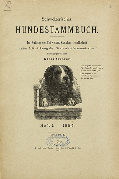 Page de titre de la première édition du Livre des origines suisse de 1884.