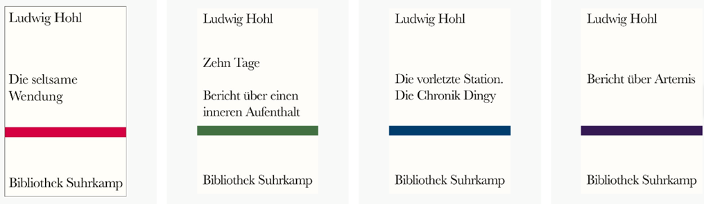 4 Bände mit 5 unveröffentlichten Texten aus dem Nachlass Ludwig Hohl