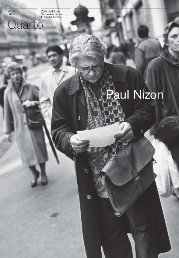 Foto von Paul Nizon in den Strassen von Paris mit Titel und Nummer des Heftes.