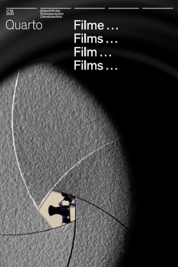 Grossissement du diaphragme d'une caméra cinématographique, à travers l'ouverture (un trou dans le papier) duquel on voit une autre caméra.