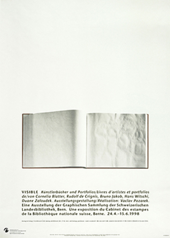 Visible: Ausstellungsplakat der GS mit Abbildung eines unsichtbaren Buches