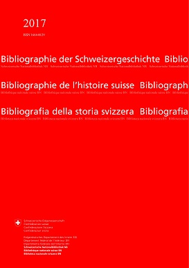 Page de titre du rapport annuel 2017 de la Bibliographie de l’histoire suisse