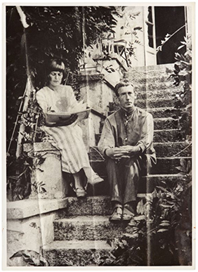 Emmy Hennings et Hugo Ball, Lugano 1912. Source : Archives littéraires suisses (ALS), Berne. Fonds Hennings/Ball.