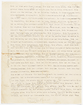 «Manifesto dadaista» di Hugo Ball, Zurigo 1916. Archivio svizzero di letteratura (ALS), Berna. Lascito Hennings/Ball.