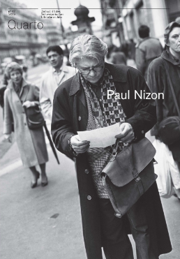 Foto di Paul Nizon nelle strade di Parigi con il titolo e il numero della rivista.