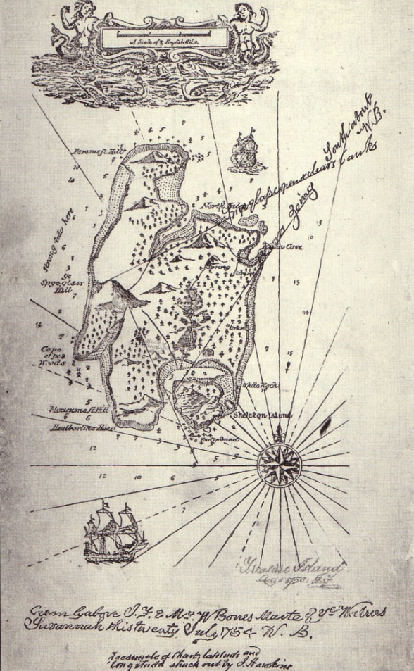 Karte der Schatzinsel, 1883, Quelle: Wikimedia Commons 
