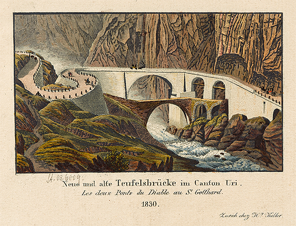 1830, Delkeskamp, Friedrich Wilhelm (1794-1872) [Maler/Zeichner], Kull, Hans Jakob zugeschrieben (1796-1846) [Stecher], Keller, Heinrich (Zürich), Aquatinta und Umrissradierung koloriert, 6.5 x 10.8 cm (Bildmasse), 12.8 x 18.3 cm (Blattmasse), GS-GRAF-ANSI-UR-7